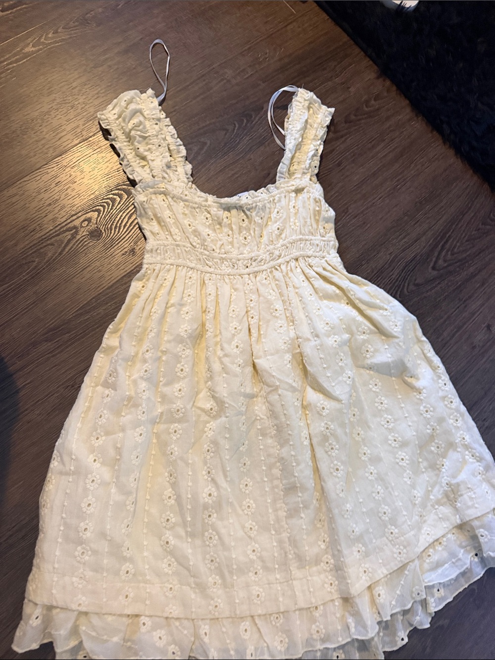 Yellow Eyelet Ruffle Sundress - Picture 2 of 3